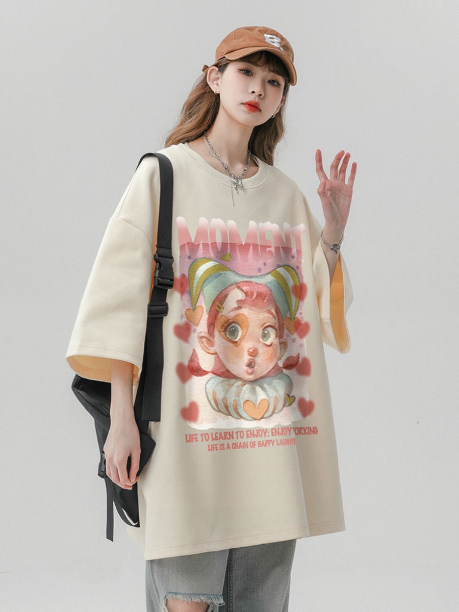 Japanese-Style Retro Cotton Short Sleeve T-Shirt for Men & Women, Plus Size Loose Fit Casual Couple Top Japanese-Style Retro Cotton Short Sleeve T-Shirt for Men & Women, Plus Size Loose Fit Casual Couple Top