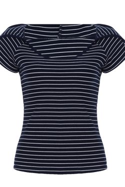 Korean Aesthetic Striped One-Shoulder Sheer Long Sleeve T-Shirt Top for Women - Lightweight Versatile Fashion Essential