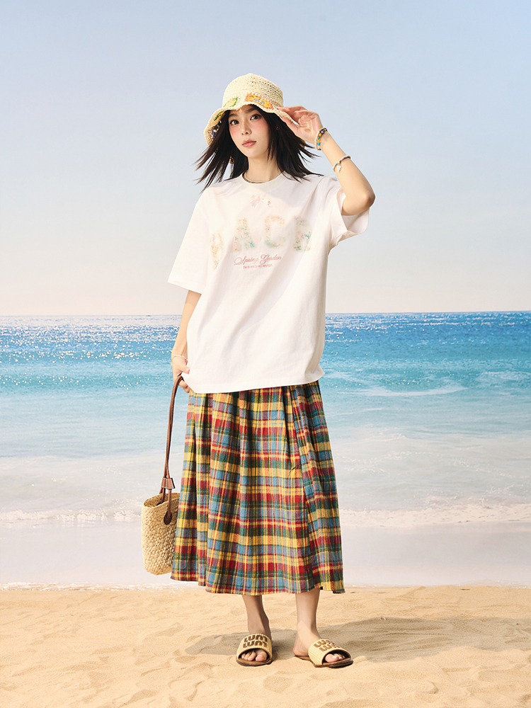 Korean Fairy Style Short Sleeve Sunscreen T-shirt - Cool Feeling Solona Tee for Summer, Playful Design, Perfect for Y2K Fashion Korean Fairy Style Short Sleeve Sunscreen T-shirt - Cool Feeling Solona Tee for Summer, Playful Design, Perfect for Y2K Fashion