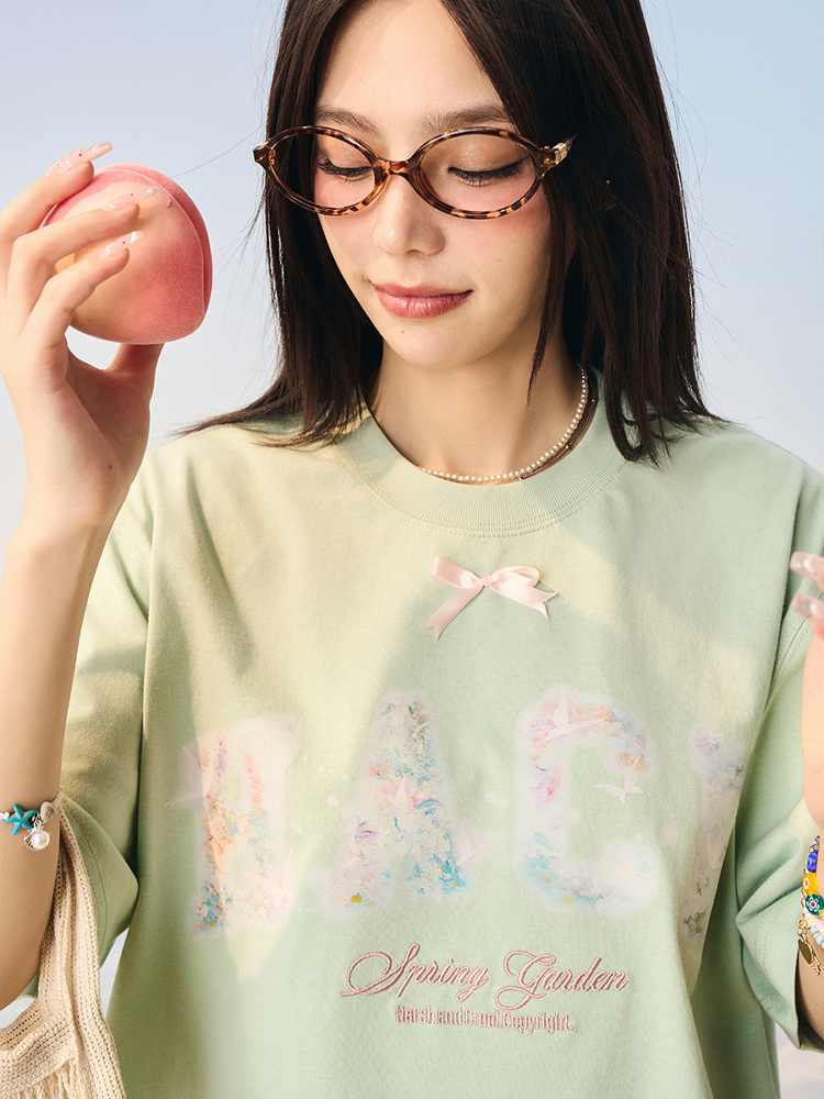 Korean Fairy Style Short Sleeve Sunscreen T-shirt - Cool Feeling Solona Tee for Summer, Playful Design, Perfect for Y2K Fashion Korean Fairy Style Short Sleeve Sunscreen T-shirt - Cool Feeling Solona Tee for Summer, Playful Design, Perfect for Y2K Fashion