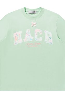 Korean Fairy Style Short Sleeve Sunscreen T-shirt - Cool Feeling Solona Tee for Summer, Playful Design, Perfect for Y2K Fashion