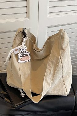 Korean-Style Artistic Canvas Tote Bag for Women - Trendy Crossbody Bag for Summer 2025, Casual Fashion Essential