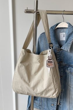 Korean-Style Artistic Canvas Tote Bag for Women - Trendy Crossbody Bag for Summer 2025, Casual Fashion Essential