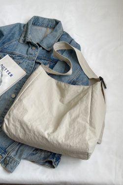 Korean-Style Artistic Canvas Tote Bag for Women - Trendy Crossbody Bag for Summer 2025, Casual Fashion Essential