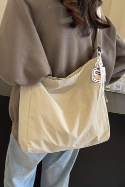 Korean-Style Artistic Canvas Tote Bag for Women - Trendy Crossbody Bag for Summer 2025, Casual Fashion Essential