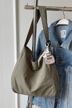 Korean-Style Artistic Canvas Tote Bag for Women - Trendy Crossbody Bag for Summer 2025, Casual Fashion Essential