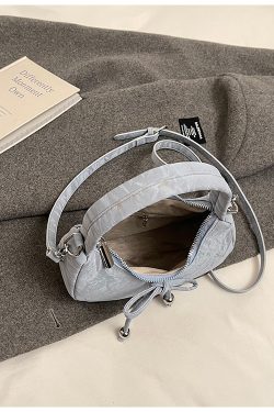 Korean Style Crescent Underarm Bag for Women, Bowknot Handbag, High-End Feel, Spring/Summer Crossbody, 2025 New Model