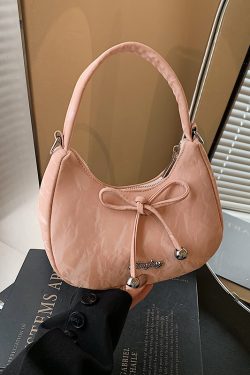 Korean Style Crescent Underarm Bag for Women, Bowknot Handbag, High-End Feel, Spring/Summer Crossbody, 2025 New Model