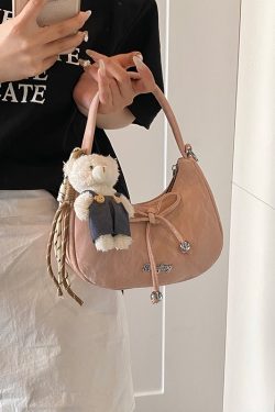 Korean Style Crescent Underarm Bag for Women, Bowknot Handbag, High-End Feel, Spring/Summer Crossbody, 2025 New Model