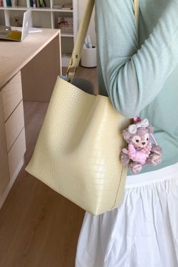 Korean-Style Crocodile Pattern Versatile Shoulder Bag for Women - 2025 Summer High-End Crossbody Bucket Bag