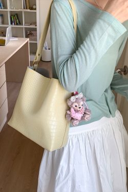 Korean-Style Crocodile Pattern Versatile Shoulder Bag for Women - 2025 Summer High-End Crossbody Bucket Bag