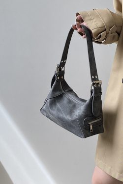 Korean Style Denim Underarm Bag for Women - Niche Design Handheld Motorcycle Small Shoulder Bag 2025 Fashion Trend