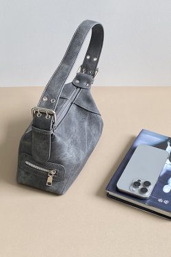 Korean Style Denim Underarm Bag for Women - Niche Design Handheld Motorcycle Small Shoulder Bag 2025 Fashion Trend