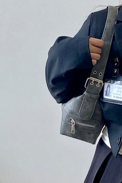 Korean Style Denim Underarm Bag for Women - Niche Design Handheld Motorcycle Small Shoulder Bag 2025 Fashion Trend