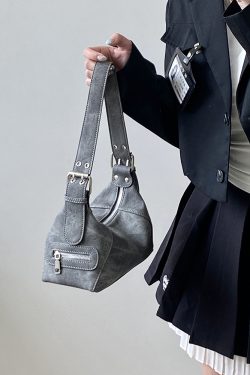 Korean Style Denim Underarm Bag for Women - Niche Design Handheld Motorcycle Small Shoulder Bag 2025 Fashion Trend