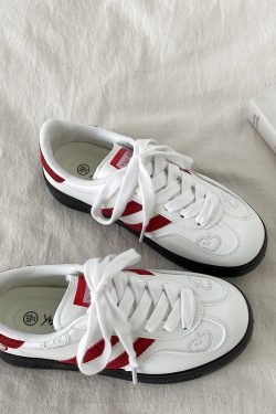 Korean Style Green Apple Training Shoes for Women - 2025 Casual White Sneakers, Versatile A-Gan Board Shoes