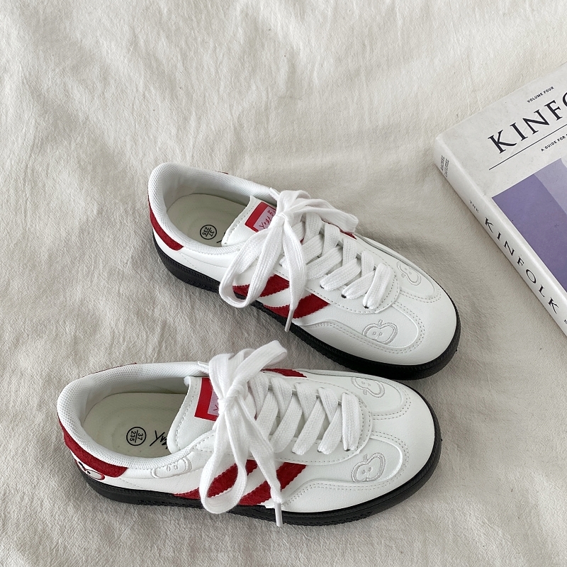 Korean Style Green Apple Training Shoes for Women - 2025 Casual White Sneakers, Versatile A-Gan Board Shoes Korean Style Green Apple Training Shoes for Women - 2025 Casual White Sneakers, Versatile A-Gan Board Shoes