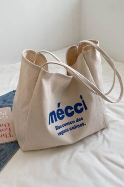 Korean Style Harajuku Canvas Tote Bag for Women, 2025 Large Capacity Simple Japanese Design, Versatile Shoulder Bag