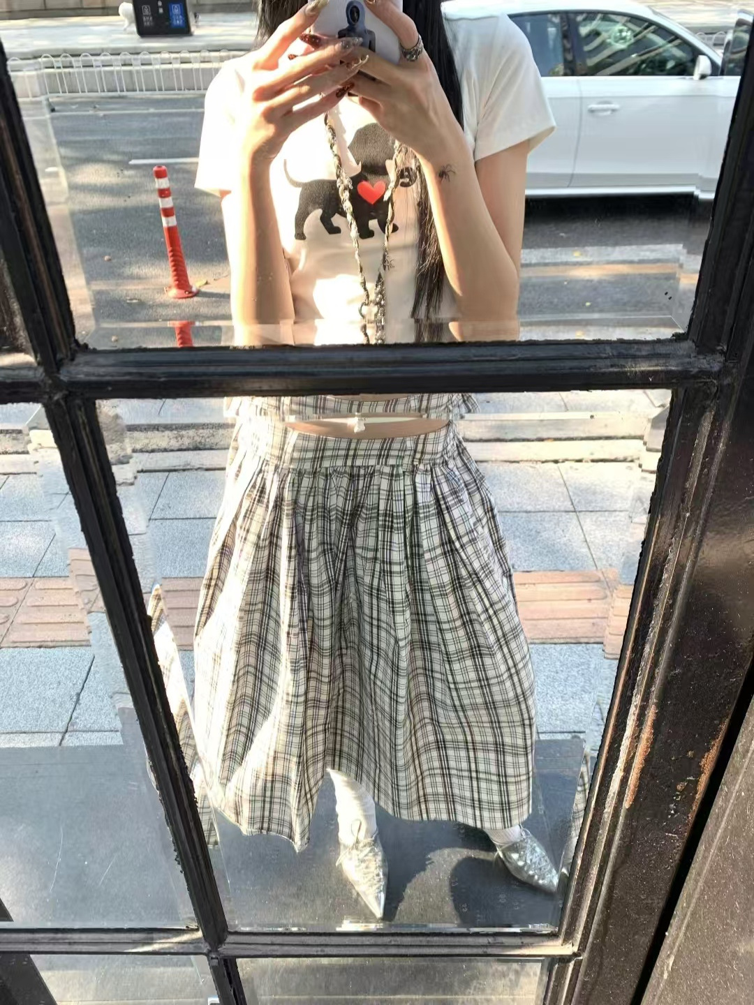 Korean Style Heart Dog Print Short Sleeve T-Shirt for Women - 2025 Summer American Retro Slim Fit Fashion Top Korean Style Heart Dog Print Short Sleeve T-Shirt for Women - 2025 Summer American Retro Slim Fit Fashion Top