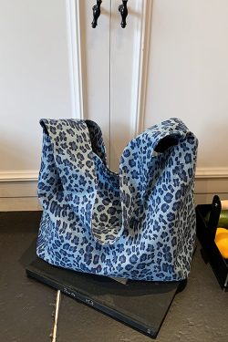 Korean Style High-End Leopard Print Shoulder Bag for Women - 2025 Summer Large Capacity Commuting Tote Bag