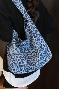 Korean Style High-End Leopard Print Shoulder Bag for Women - 2025 Summer Large Capacity Commuting Tote Bag