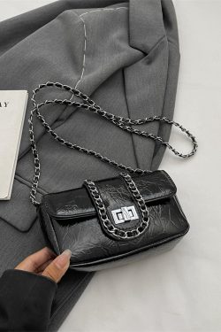 Korean Style High-End Silver Handbag for Women - Laser Cut Small Square Crossbody Bag with Chain Shoulder Strap, Spring/Summer 2025