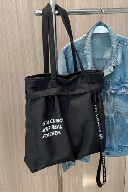 Korean Style Large Capacity Canvas Shoulder Bag for Women - Versatile Casual Tote for Students, Perfect for Class and Everyday Use