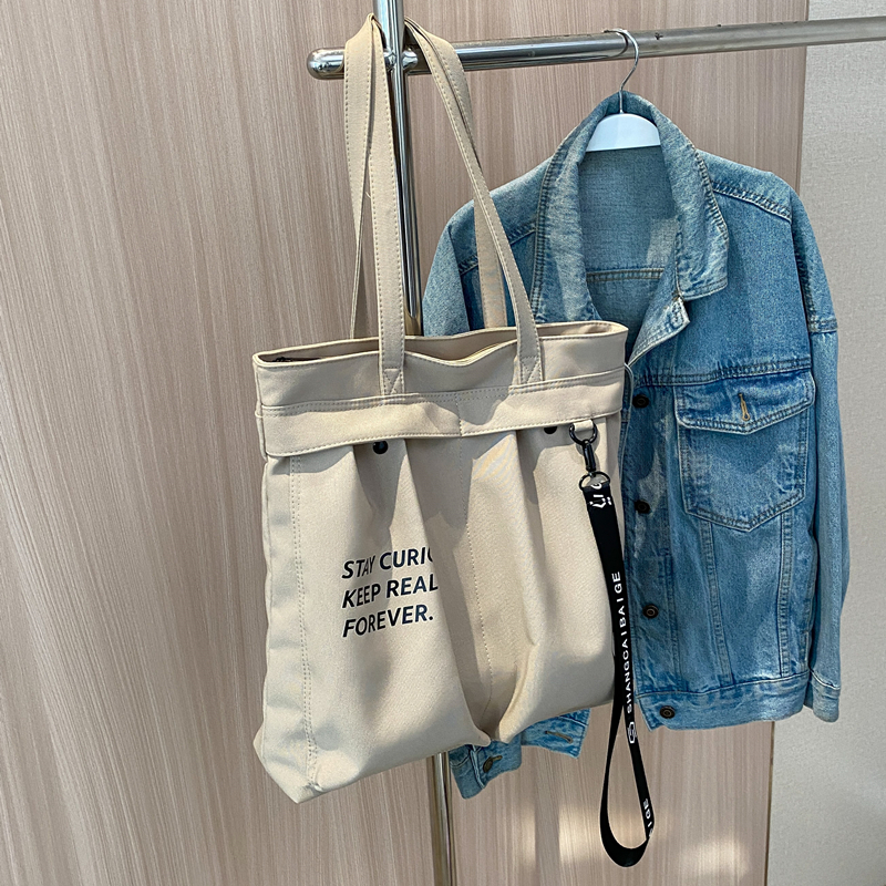 Korean Style Large Capacity Canvas Shoulder Bag for Women - Versatile Casual Tote for Students, Perfect for Class and Everyday Use Korean Style Large Capacity Canvas Shoulder Bag for Women - Versatile Casual Tote for Students, Perfect for Class and Everyday Use