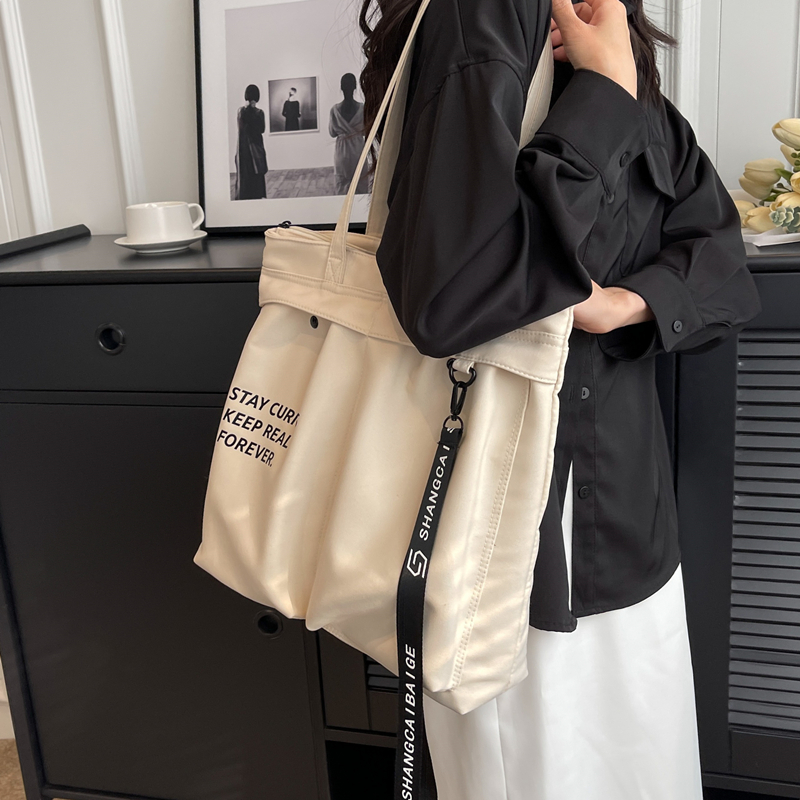 Korean Style Large Capacity Canvas Shoulder Bag for Women - Versatile Casual Tote for Students, Perfect for Class and Everyday Use Korean Style Large Capacity Canvas Shoulder Bag for Women - Versatile Casual Tote for Students, Perfect for Class and Everyday Use