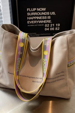 Korean-Style Large Capacity Canvas Tote Bag for Women, 2025 New Model, Perfect for Short Trips and Commuting