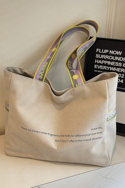 Korean-Style Large Capacity Canvas Tote Bag for Women, 2025 New Model, Perfect for Short Trips and Commuting