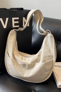 Korean-Style Large Capacity Casual Dumpling Bag for Women, 2025 Summer Versatile Nylon Commuting Shoulder Bag