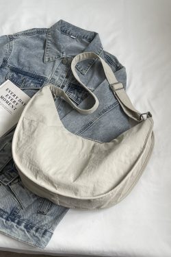 Korean-Style Large Capacity Casual Dumpling Bag for Women, 2025 Summer Versatile Nylon Commuting Shoulder Bag