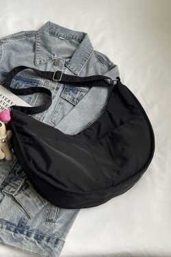 Korean-Style Large Capacity Casual Dumpling Bag for Women, 2025 Summer Versatile Nylon Commuting Shoulder Bag