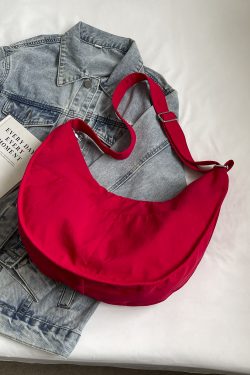 Korean-Style Large Capacity Casual Dumpling Bag for Women, 2025 Summer Versatile Nylon Commuting Shoulder Bag