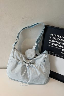 Korean Style Large Capacity Tote Bag - Trendy Nylon Dumpling Shoulder Bag for Casual Spring 2025 Fashion