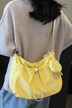 Korean Style Large Capacity Tote Bag - Trendy Nylon Dumpling Shoulder Bag for Casual Spring 2025 Fashion