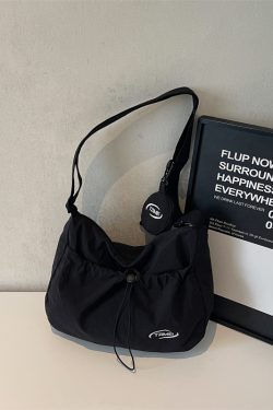 Korean Style Large Capacity Tote Bag - Trendy Nylon Dumpling Shoulder Bag for Casual Spring 2025 Fashion