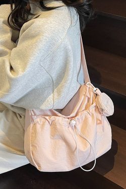 Korean Style Large Capacity Tote Bag - Trendy Nylon Dumpling Shoulder Bag for Casual Spring 2025 Fashion