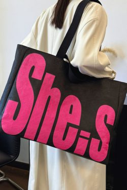 Korean-Style Large-Capacity Tote Bag for Women - 2025 Autumn Winter Literary Letter Print Shoulder Bag, Versatile Fashion Accessory