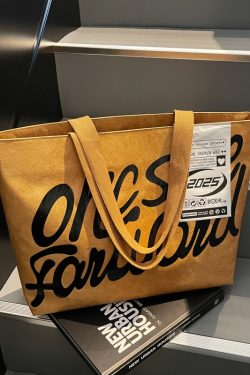Korean-Style Large Capacity Tote Bag for Women - 2025 DuPont Paper Shoulder Bag for Class and Commuting