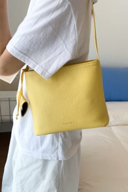 Korean Style Lychee Texture Minimalist Bucket Bag for Women - 2025 Summer Fashion Versatile Small Tote