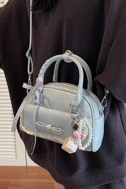 Korean-Style Minimalist Bow Single-Shoulder Crossbody Bag for Women - 2025 Summer High-End Small Square Commuter Bag