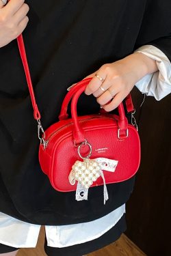 Korean-Style Minimalist Casual Tote Bag for Women - Small Square Crossbody Bowling Bag for Summer 2025
