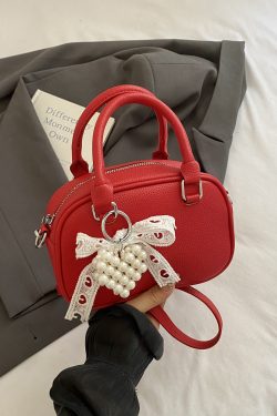 Korean-Style Minimalist Casual Tote Bag for Women - Small Square Crossbody Bowling Bag for Summer 2025