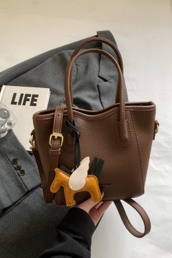 Korean-Style Minimalist Casual Tote Bag for Women - Versatile 2025 Spring Crossbody Bucket Bag