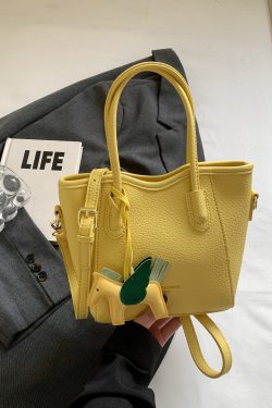 Korean-Style Minimalist Casual Tote Bag for Women - Versatile 2025 Spring Crossbody Bucket Bag