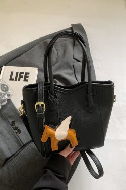 Korean-Style Minimalist Casual Tote Bag for Women - Versatile 2025 Spring Crossbody Bucket Bag