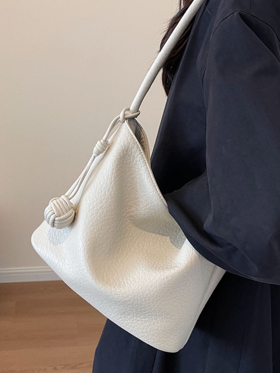 Korean-Style Minimalist Large-Capacity Tote Bag for Women, 2025 Trendy Lychee Pattern Underarm Handbag Korean-Style Minimalist Large-Capacity Tote Bag for Women, 2025 Trendy Lychee Pattern Underarm Handbag