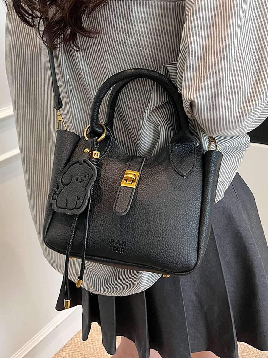 Korean-Style Minimalist Lychee Texture Handbag for Women - Versatile Small Crossbody Bucket Bag, 2025 Spring Collection Korean-Style Minimalist Lychee Texture Handbag for Women - Versatile Small Crossbody Bucket Bag, 2025 Spring Collection